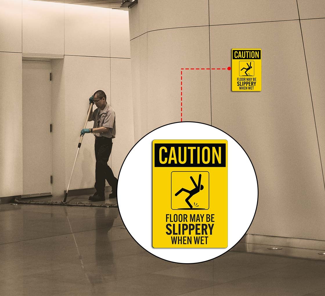 Floor May Be Slippery When Wet Decal (Non Reflective)