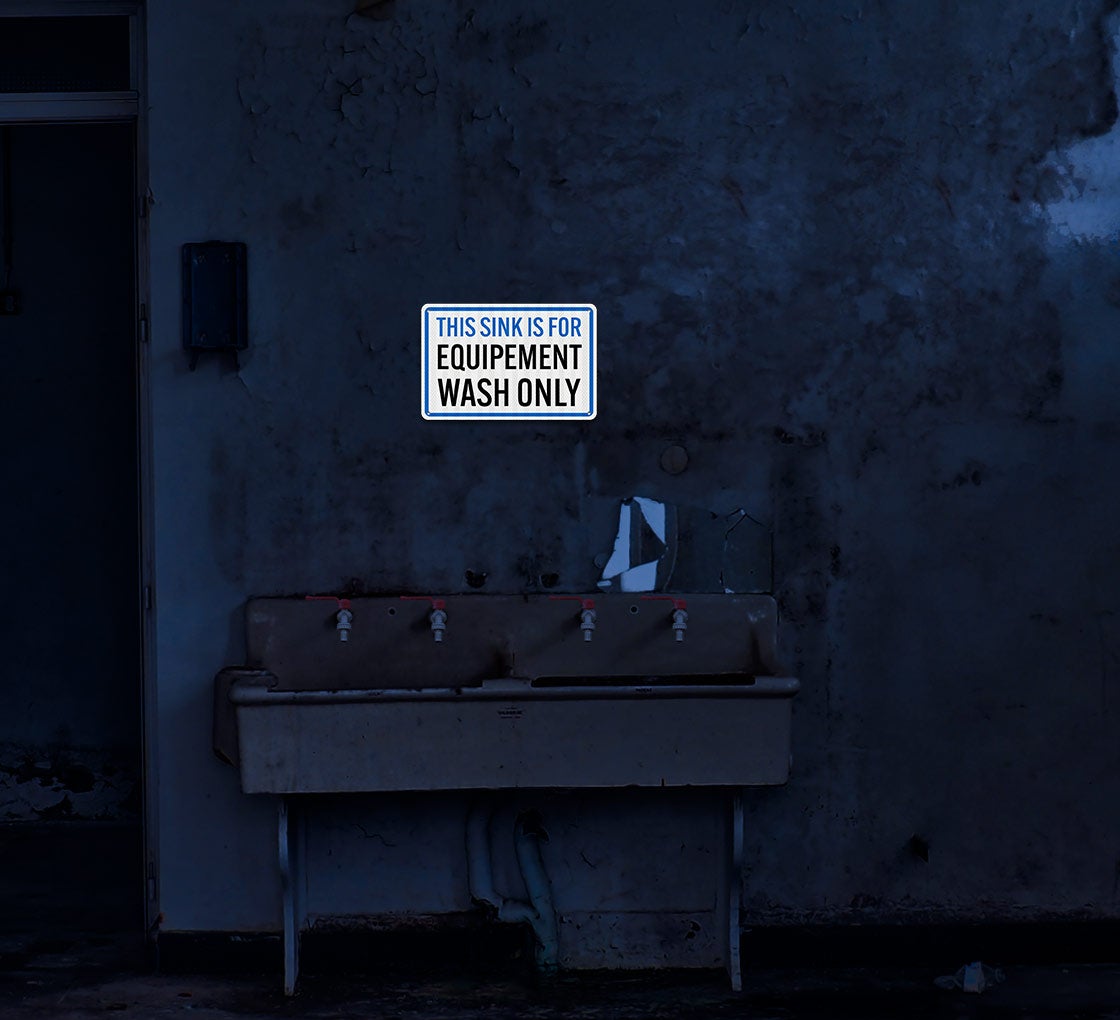 This Sink Is For Equipment Wash Only Aluminum Sign (HIP Reflective)