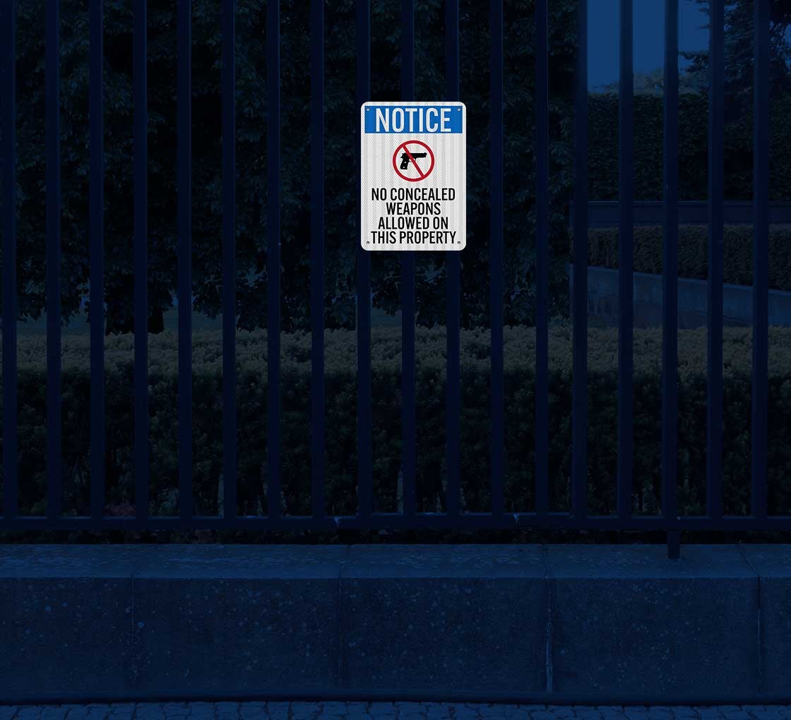 No Concealed Weapons Allowed Aluminum Sign (EGR Reflective)