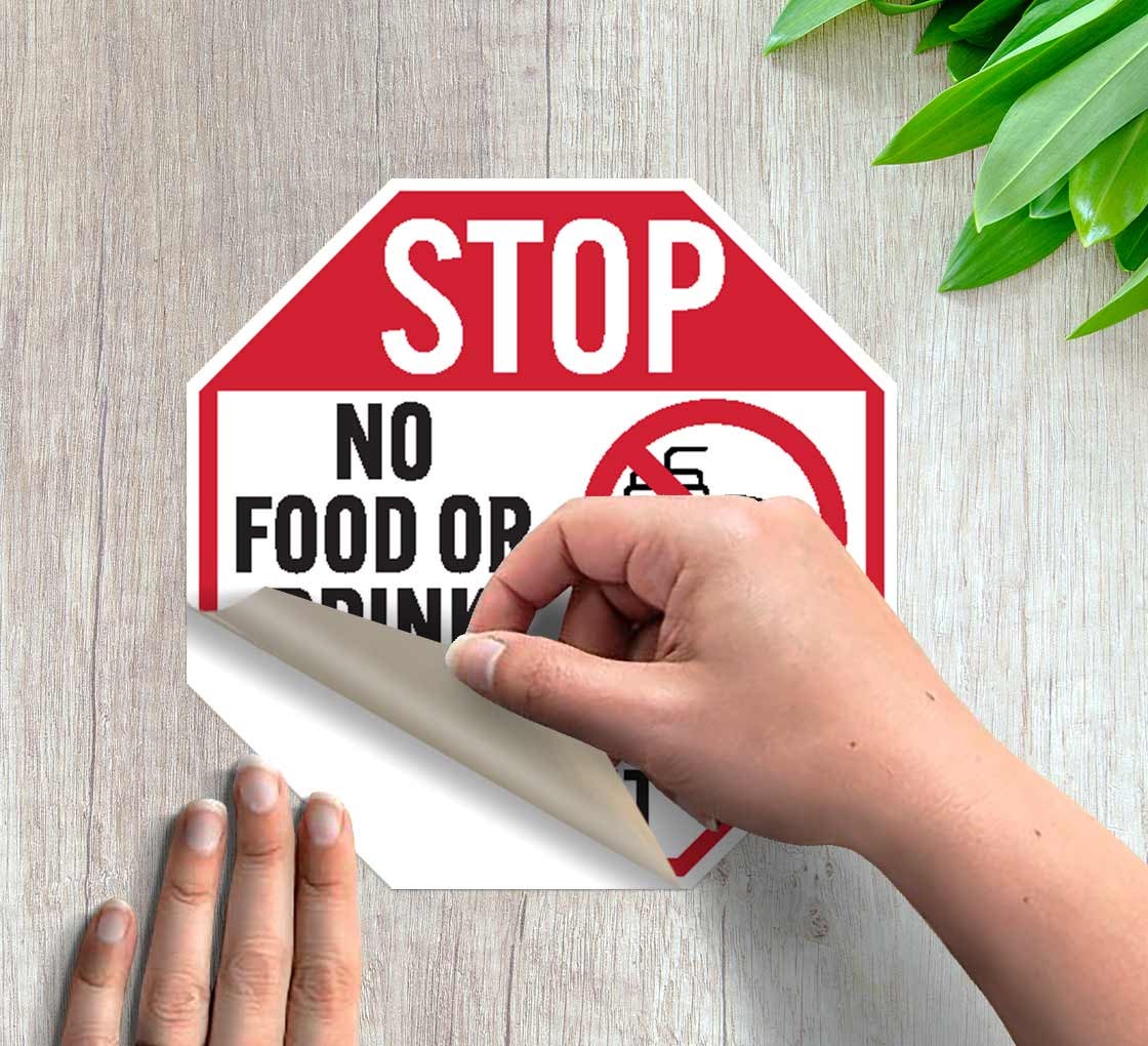 No Food Or Drink Beyond This Point Decal (Non Reflective)