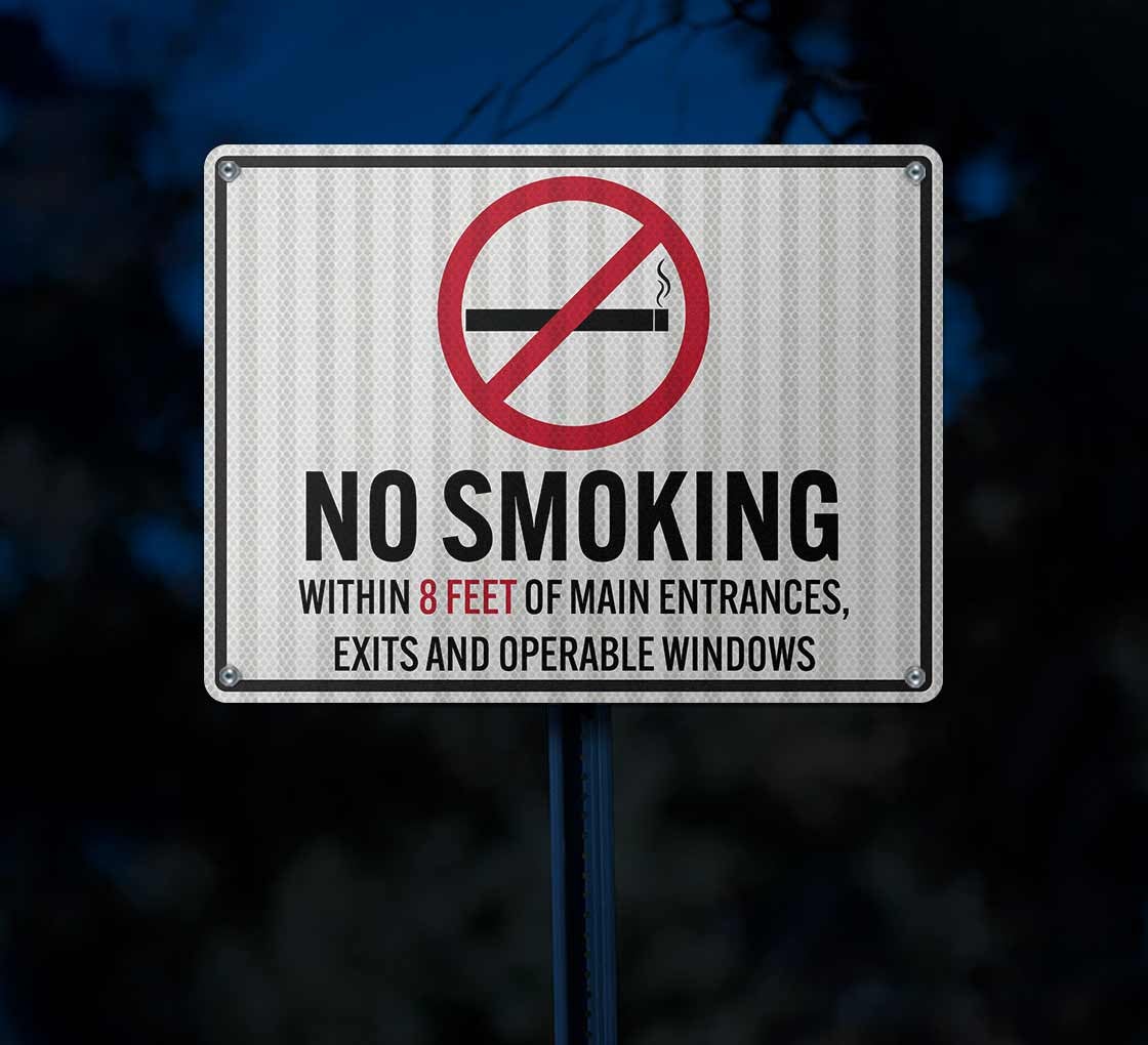 California No Smoking Aluminum Sign (HIP Reflective)