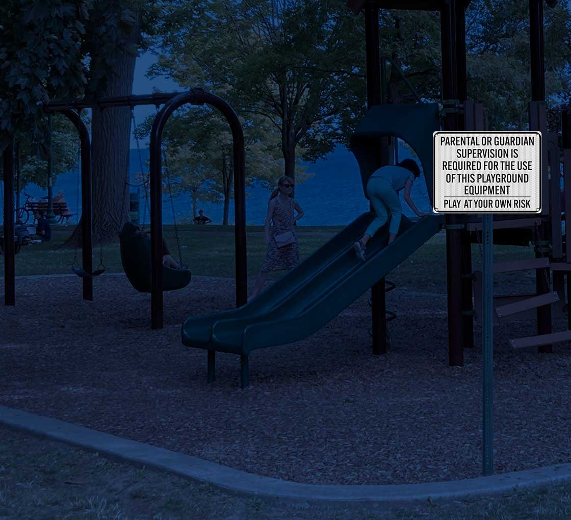 Playground Rules Supervision Aluminum Sign (EGR Reflective)