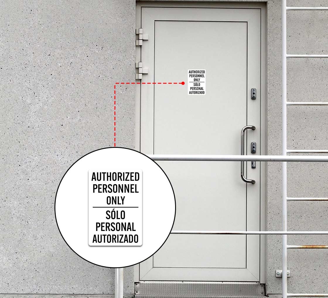 Bilingual Authorized Personnel Only Decal (Non Reflective)
