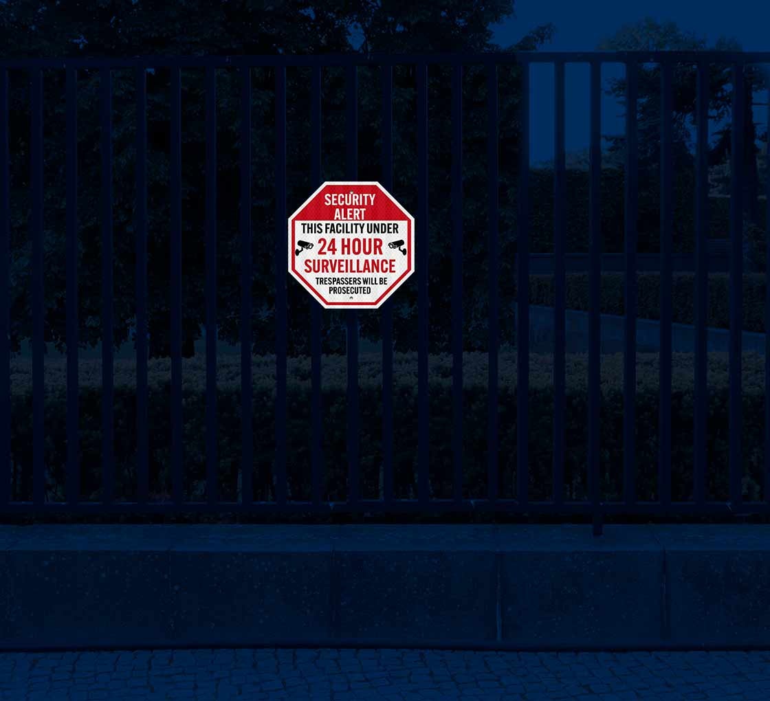 Video Security Surveillance Aluminum Sign (HIP Reflective)
