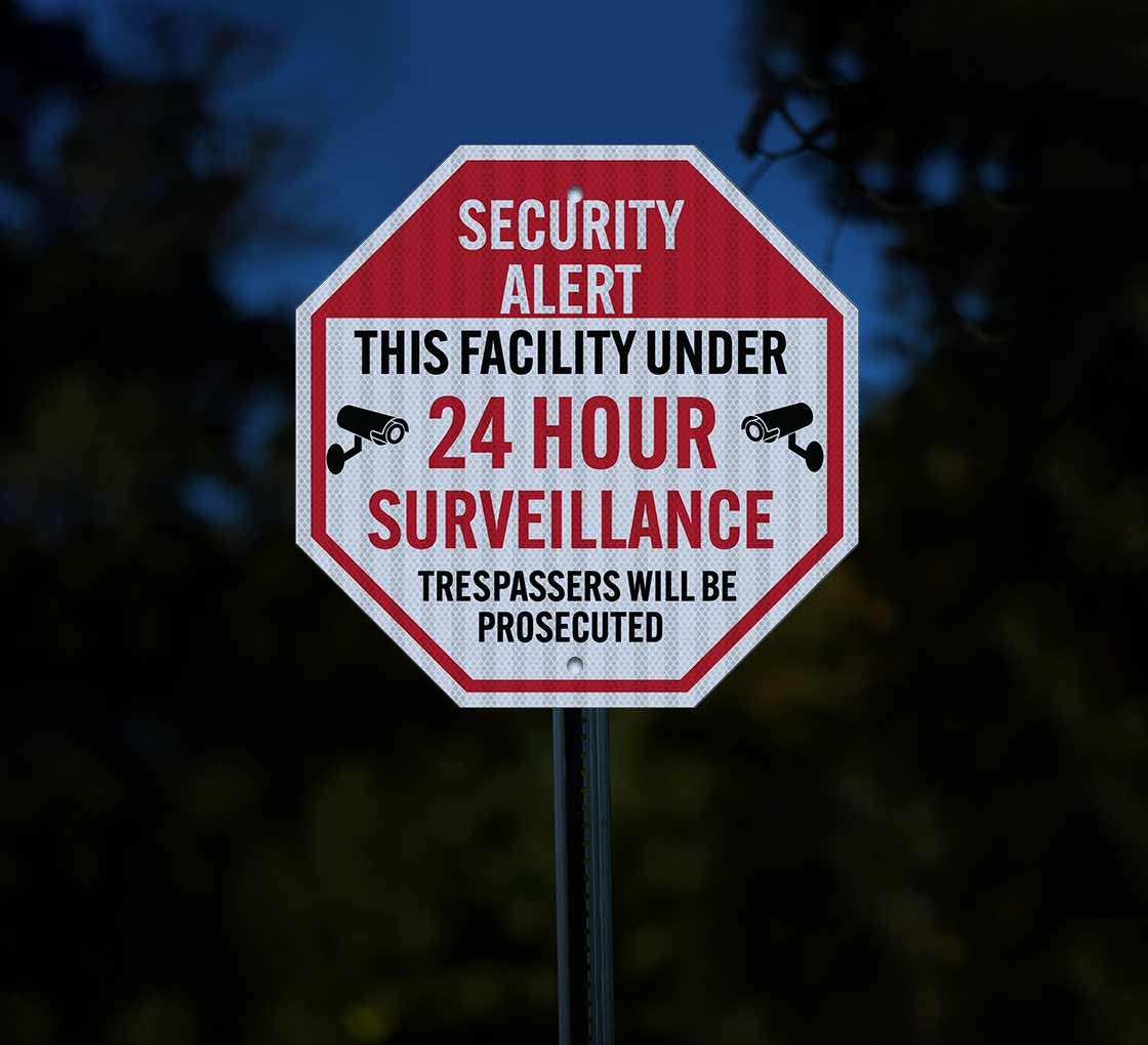Video Security Surveillance Aluminum Sign (HIP Reflective)