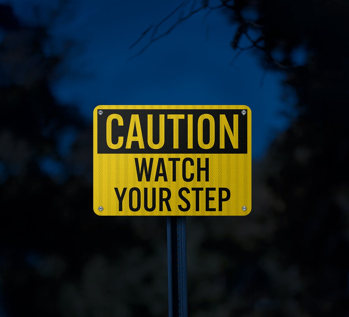 Shop for Caution, Watch Your Step Aluminum Sign (EGR Reflective) | BannerBuzz for Free Printable Caution Watch Your Step Sign