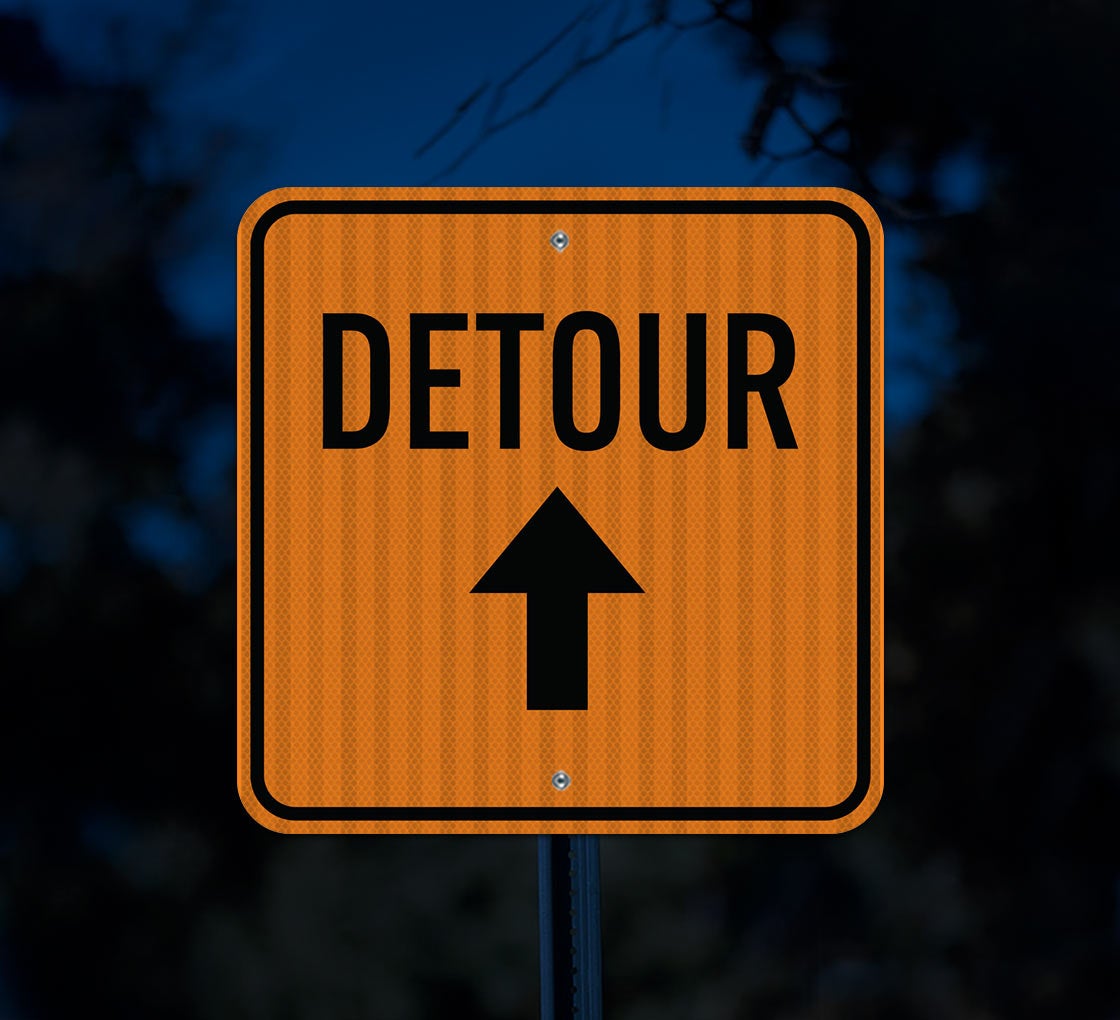 USA標識看板　DETOUR DETOUR (w/ Arrow Right) Sign I Safety Supply Warehouse