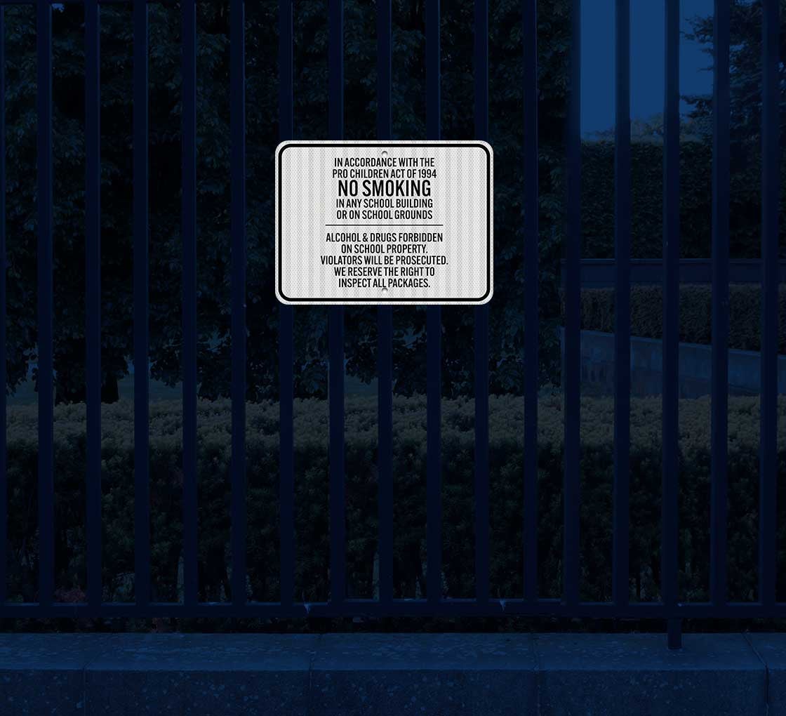 Tobacco Free School Aluminum Sign (EGR Reflective)