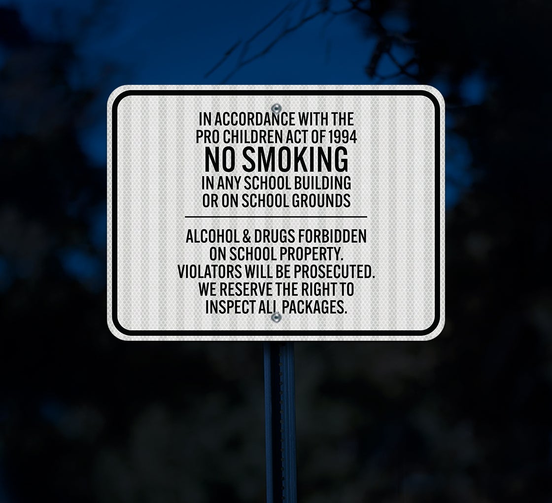 Tobacco Free School Aluminum Sign (EGR Reflective)