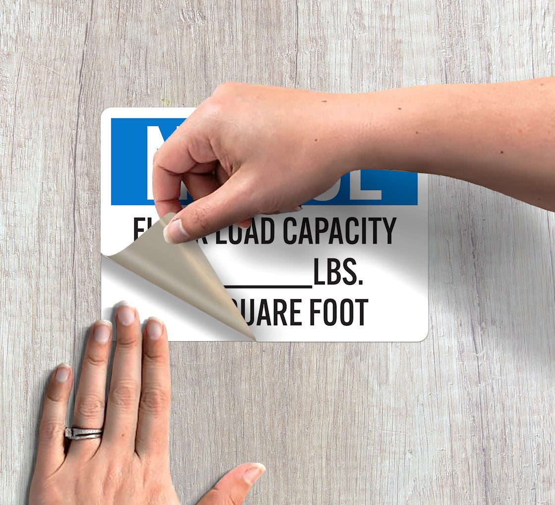 OSHA Notice Floor Load Capacity Decal (Non Reflective)
