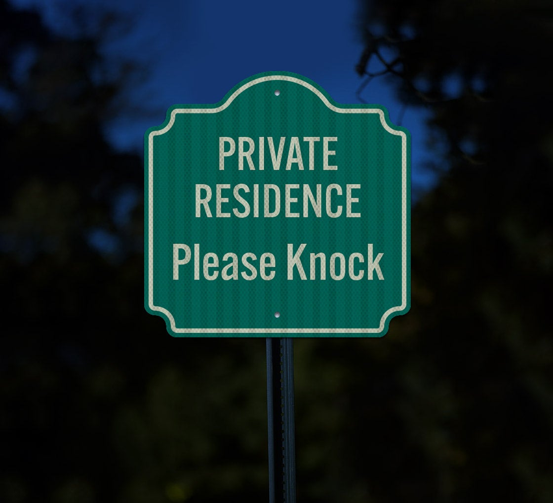Please Knock Aluminum Sign (HIP Reflective)