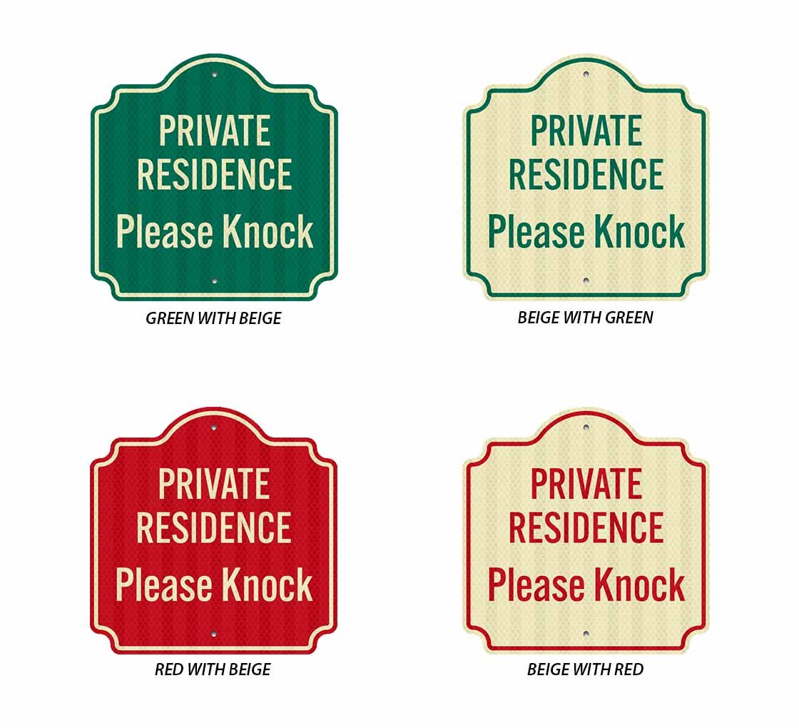 Please Knock Aluminum Sign (HIP Reflective)