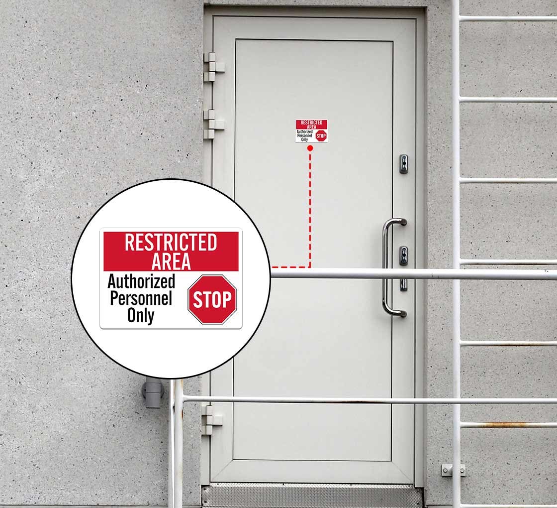 Restricted Area Stop Decal (Non Reflective)