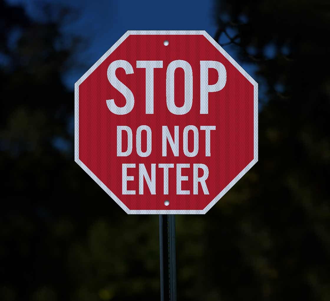 Shop for Octagon Stop No Entry Aluminum Sign (EGR Reflective