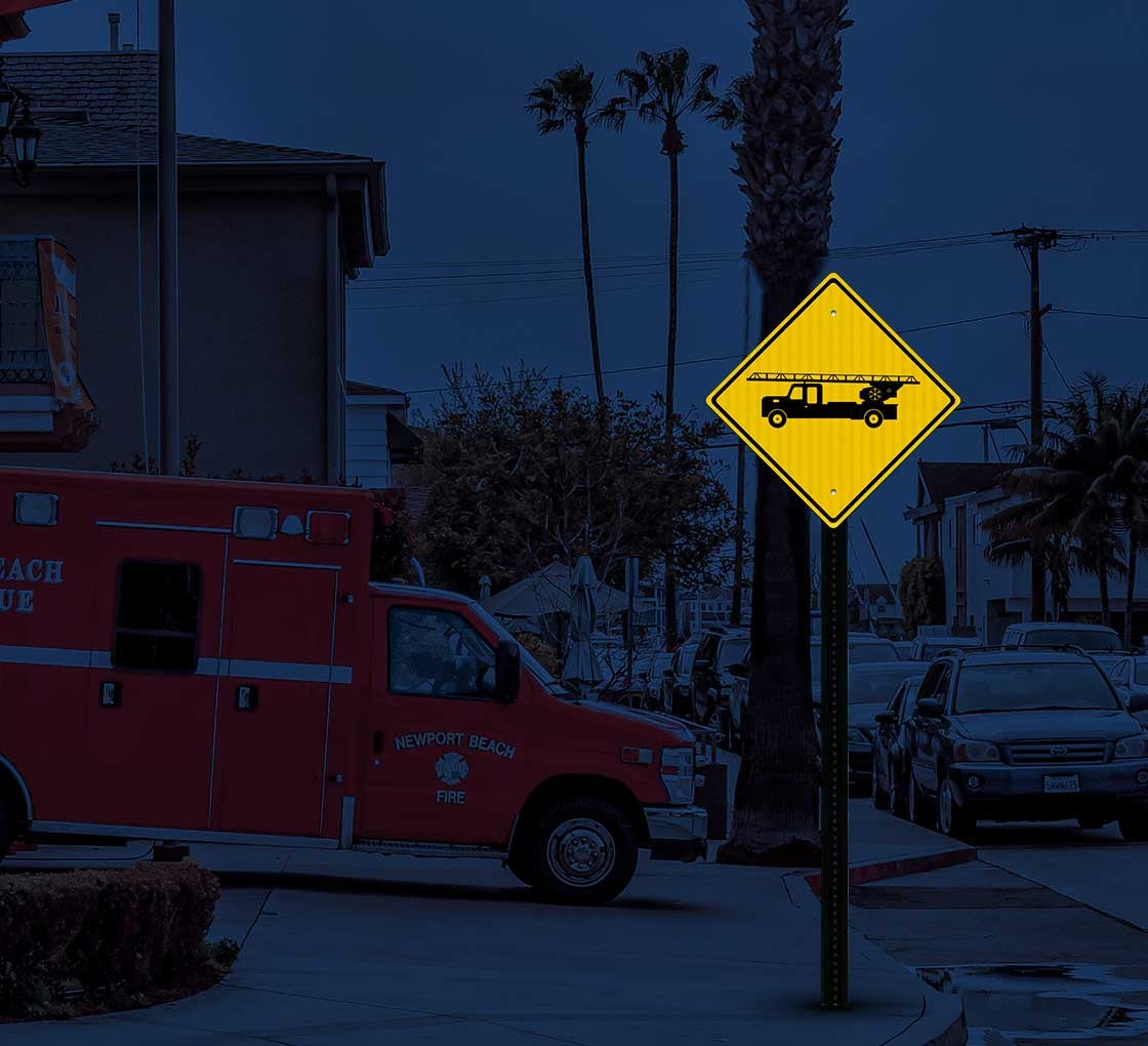 Fire Station Truck Aluminum Sign (EGR Reflective)