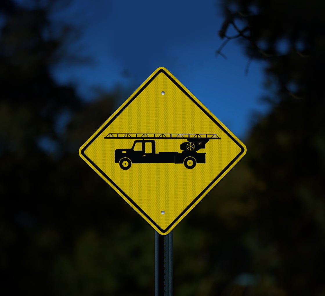 Fire Station Truck Aluminum Sign (EGR Reflective)