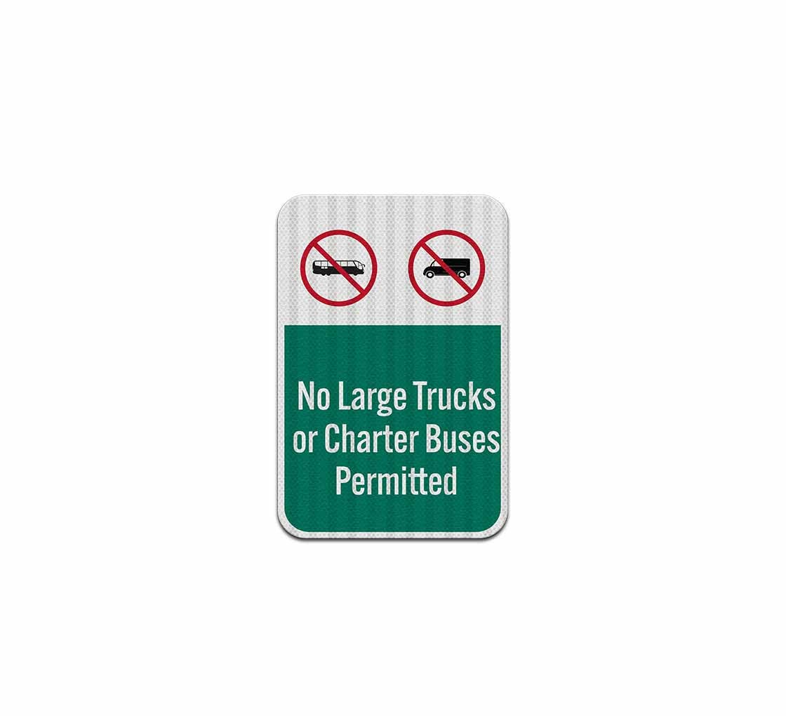 No Large Trucks Aluminum Sign (HIP Reflective)