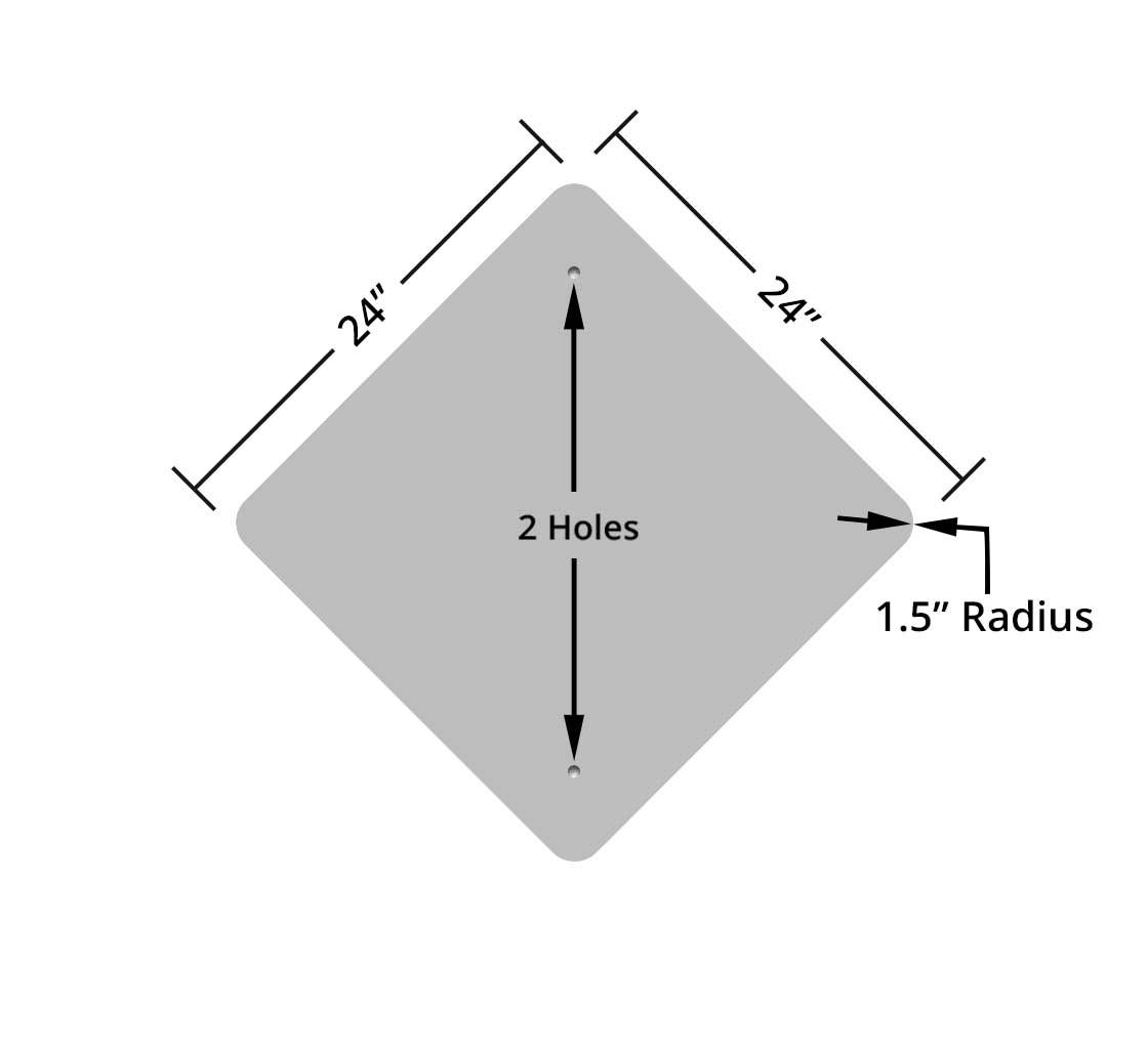 Double Right Reverse Curve Aluminum Sign (HIP Reflective)
