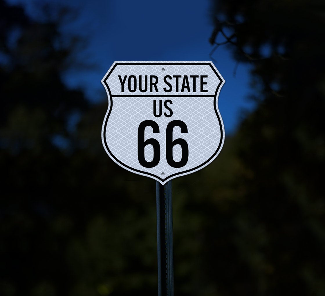 Custom State Route Marker Shield Aluminum Sign (Diamond Reflective)
