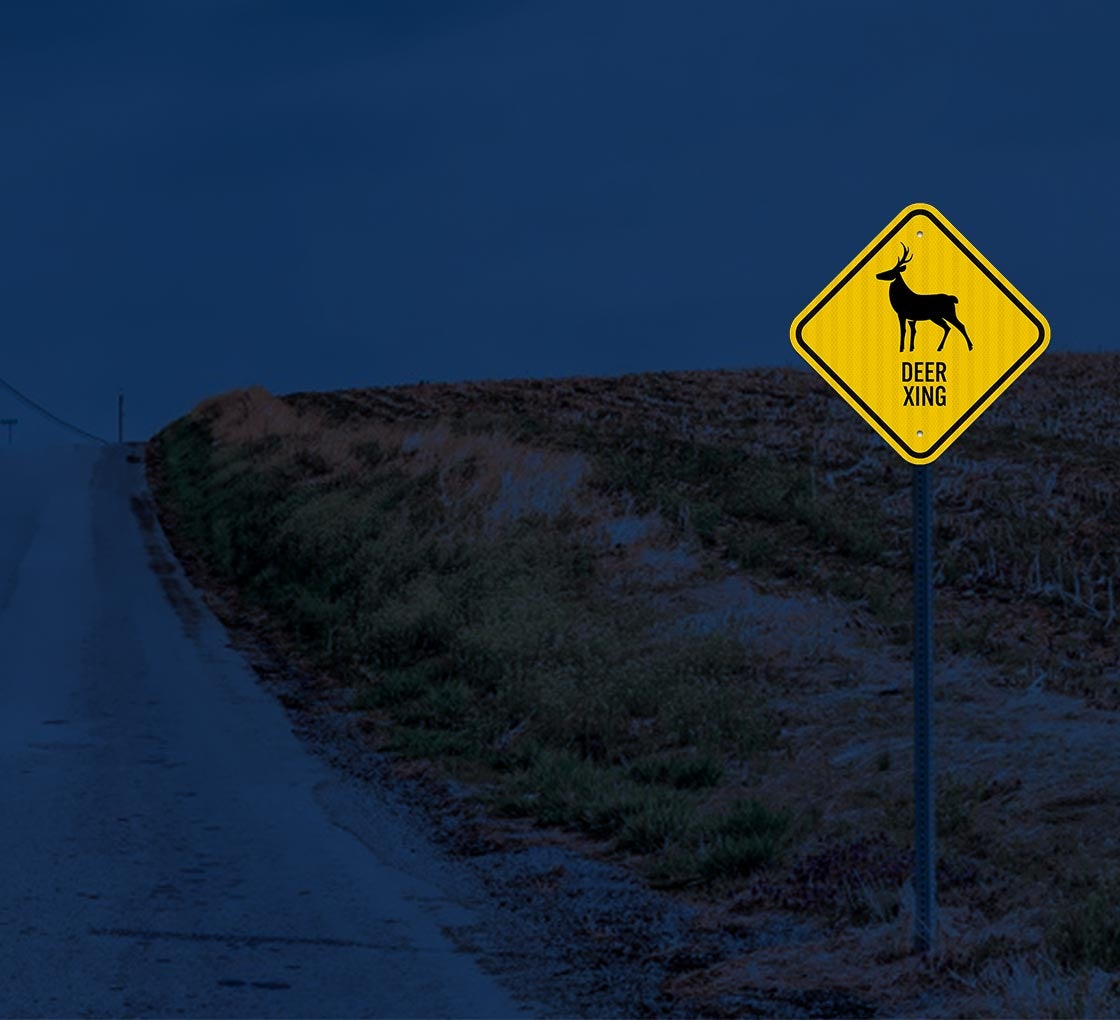 CAUTION DEER CROSSING ALUMINUM METAL SIGN MOUNTING HOLES 3 SIZES AVAILABLE