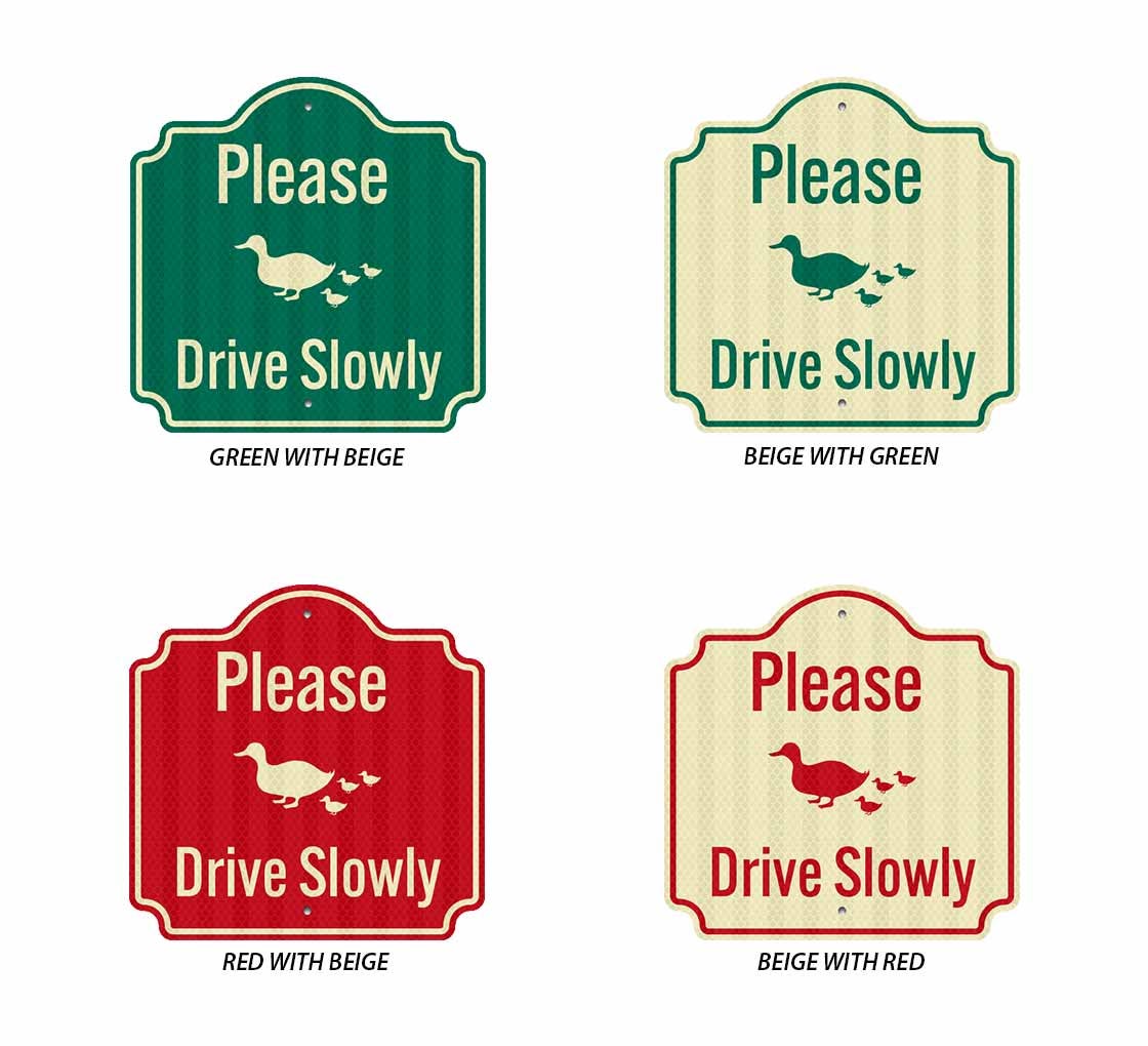 Please Drive Slowly Aluminum Sign (HIP Reflective)