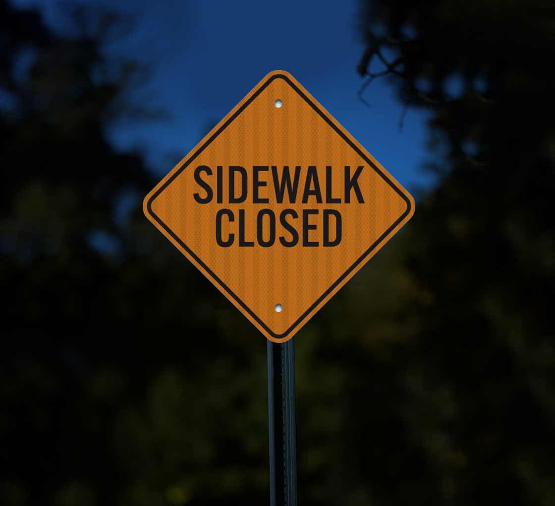 Sidewalk Closed Aluminum Sign (EGR Reflective)