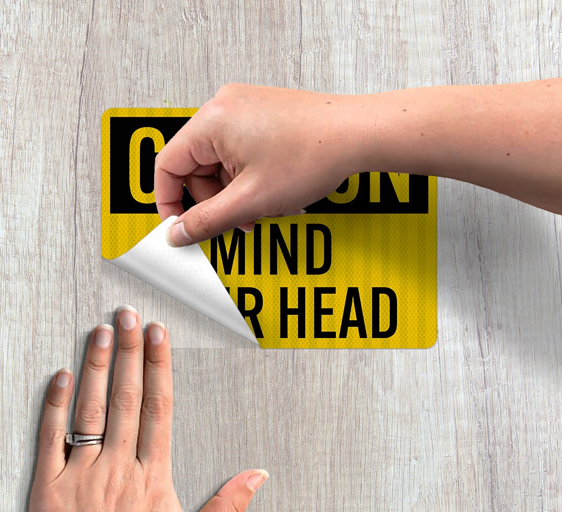 OSHA Caution Mind Your Head Decal (EGR Reflective)