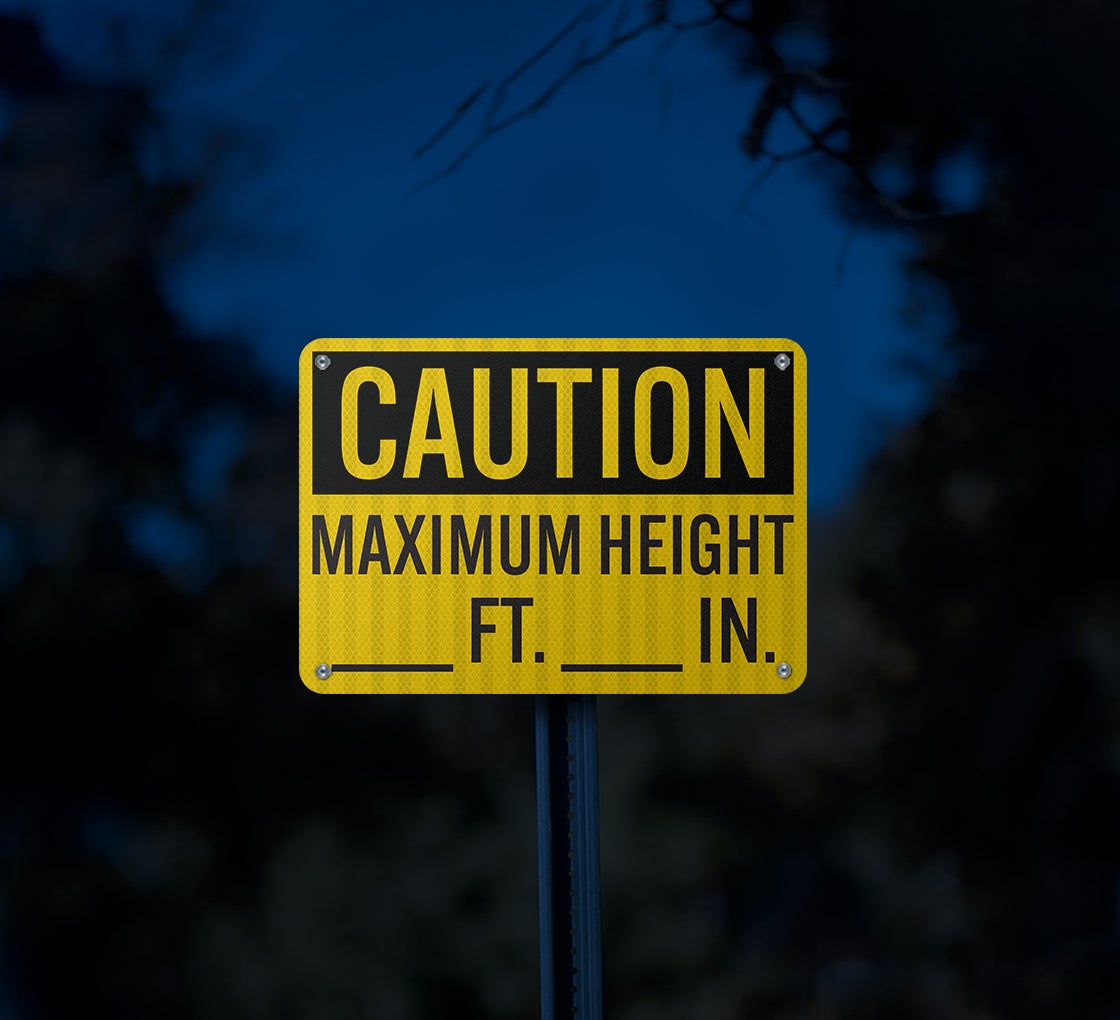 Maximum Height Aluminum Sign (EGR Reflective)