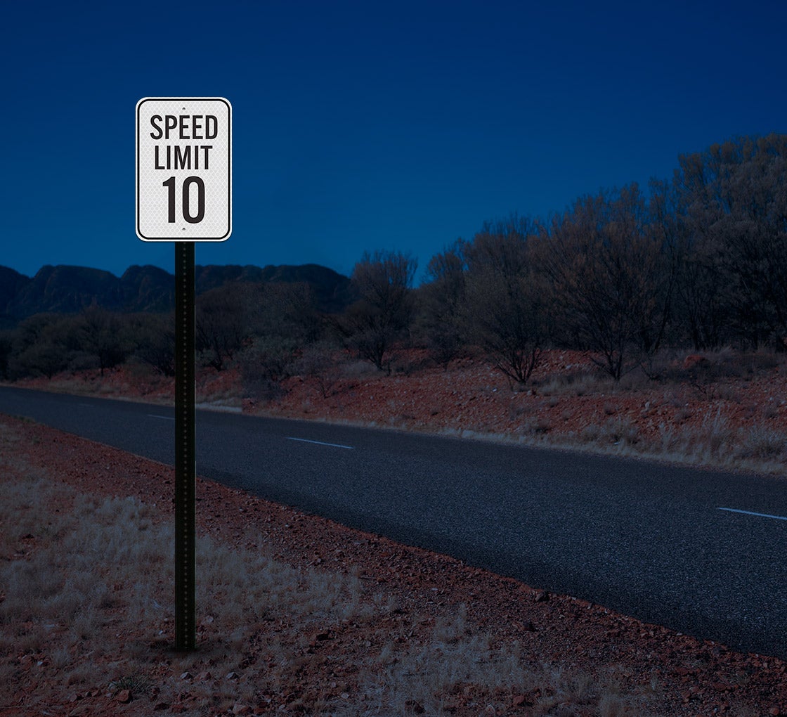MUTCD Speed Limit 10 Aluminum Sign (Diamond Reflective)