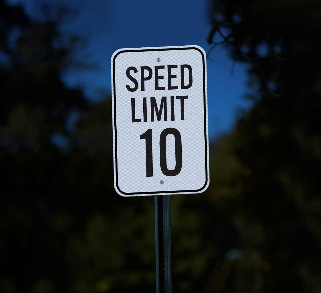 MUTCD Speed Limit 10 Aluminum Sign (Diamond Reflective)