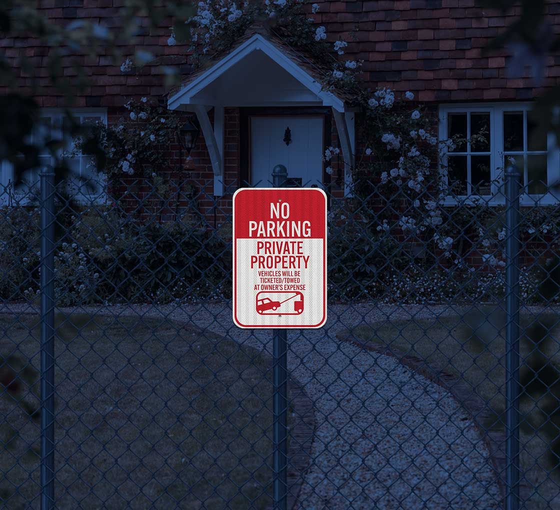 Private Property Vehicles Will Be Ticketed Aluminum Sign (EGR Reflective)