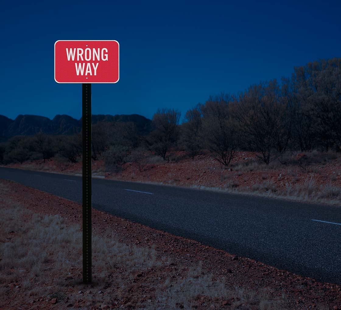 Shop for Wrong Way Aluminum Signs | BannerBuzz