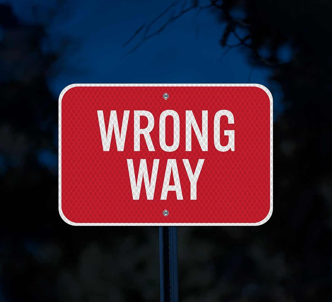 Shop for Wrong Way Aluminum Signs | BannerBuzz