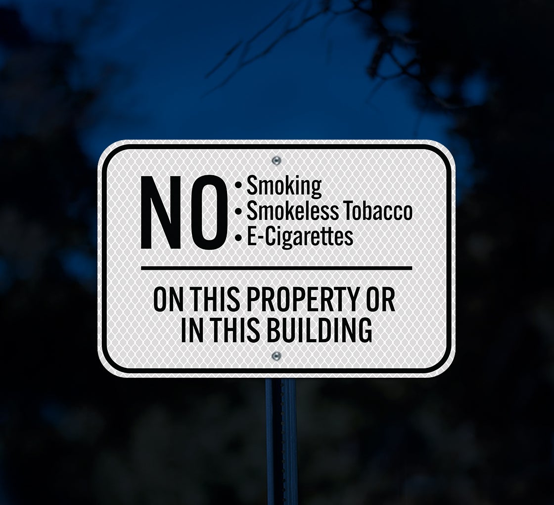 Shop for No Smoking Smokeless Tobacco Aluminum Sign (Diamond Reflective)