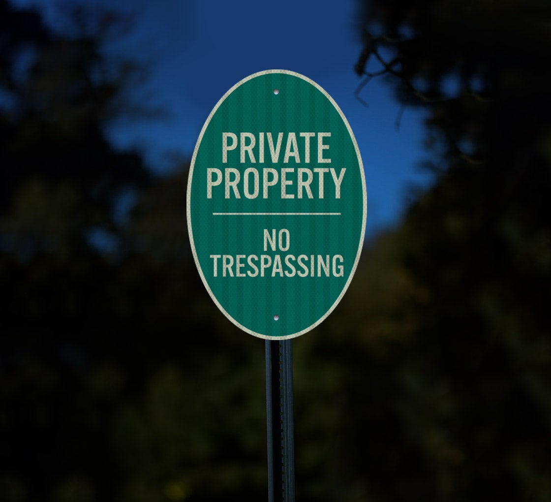No Trespassing Private Property Aluminum Sign (HIP Reflective)