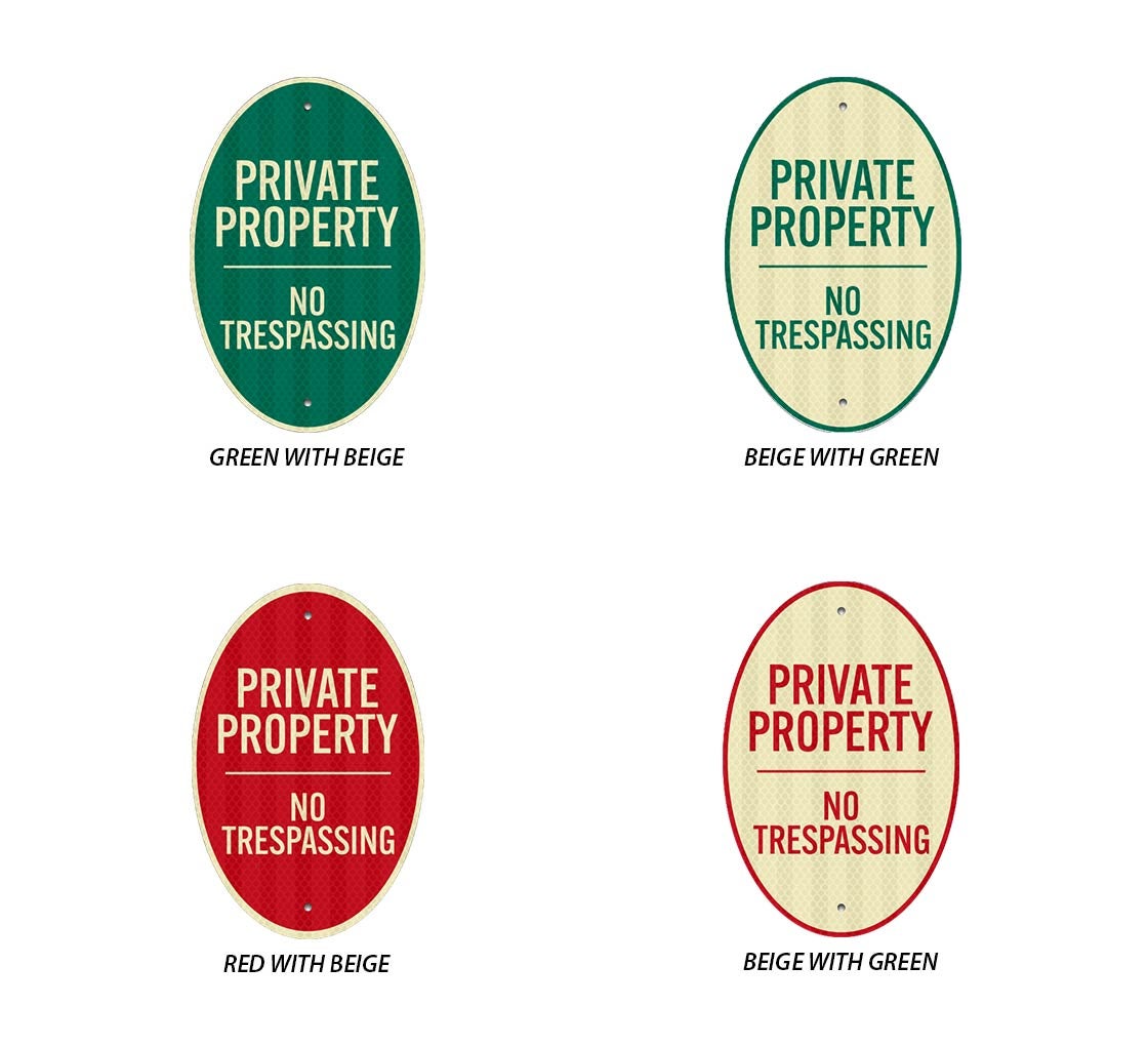 No Trespassing Private Property Aluminum Sign (HIP Reflective)