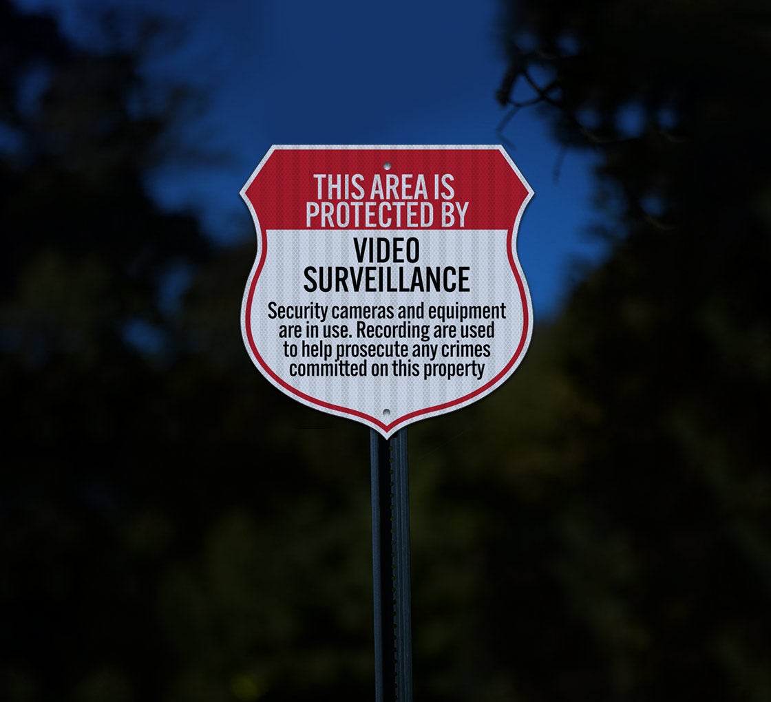 This Area Is Protected By Video Surveillance Aluminum Sign (EGR Reflective)