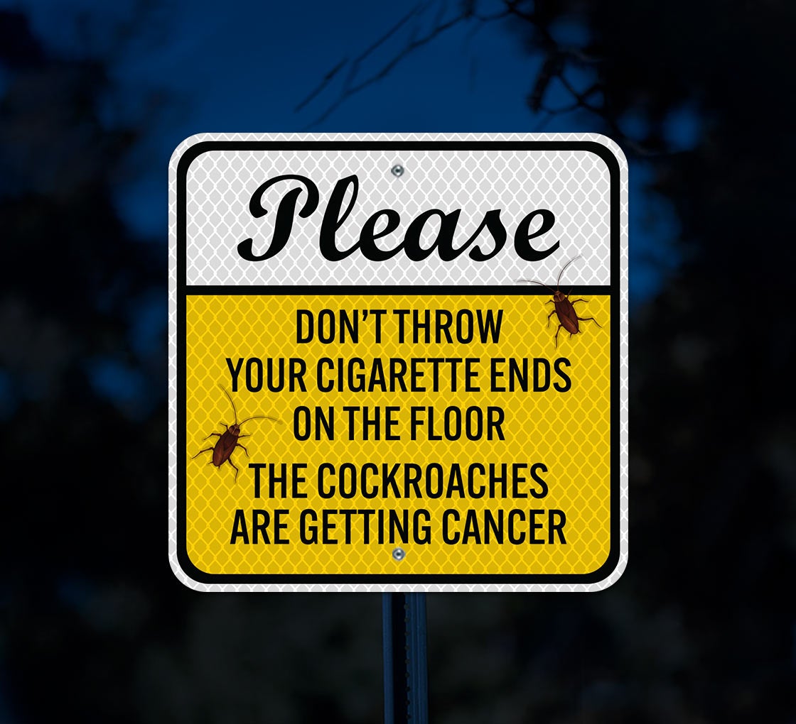 do not throw your cigarette Shop for Please Do Not Throw Your Cigarette Aluminum Sign (Diamond  Reflective)