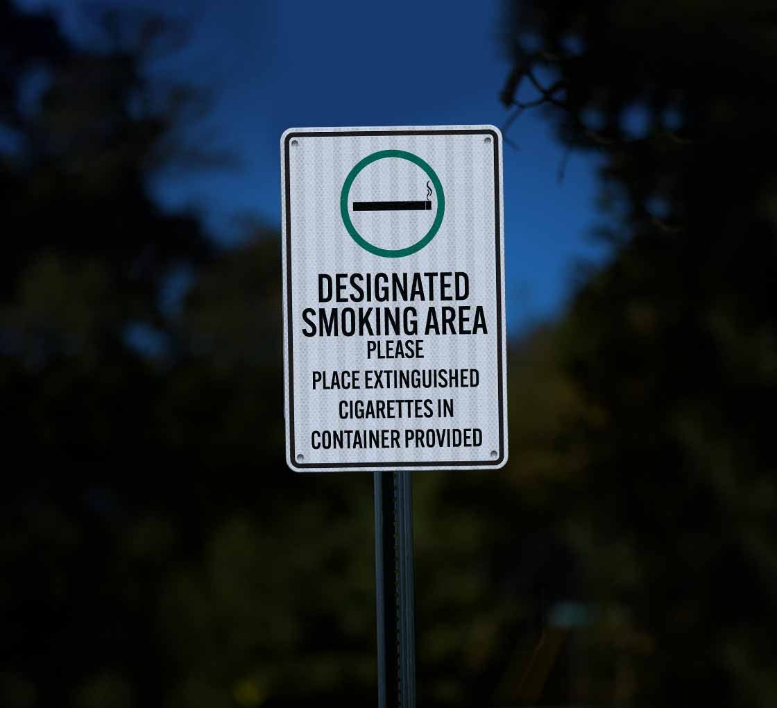 traffic cigarettes online Place Extinguished Cigarettes Aluminum Sign (EGR Reflective)
