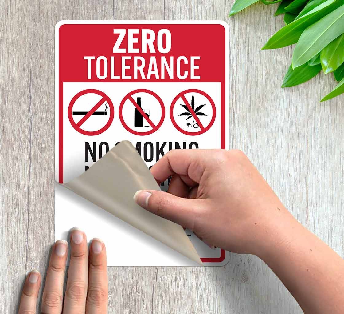 No Smoking No Alcohol No Drugs Decal (Non Reflective)