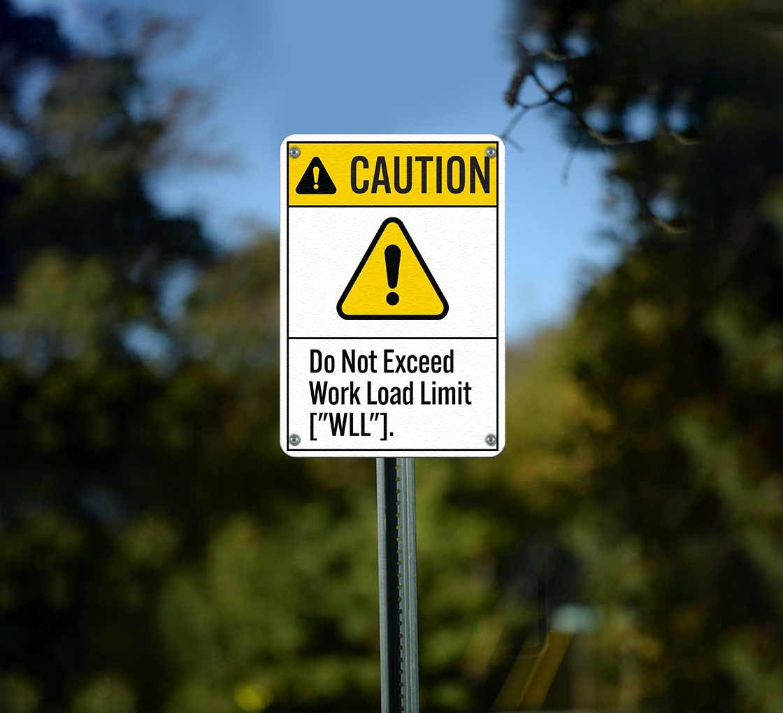 USA WARNING看板 ANSI Do Not Exceed Work Load Limit Aluminum Sign (Non