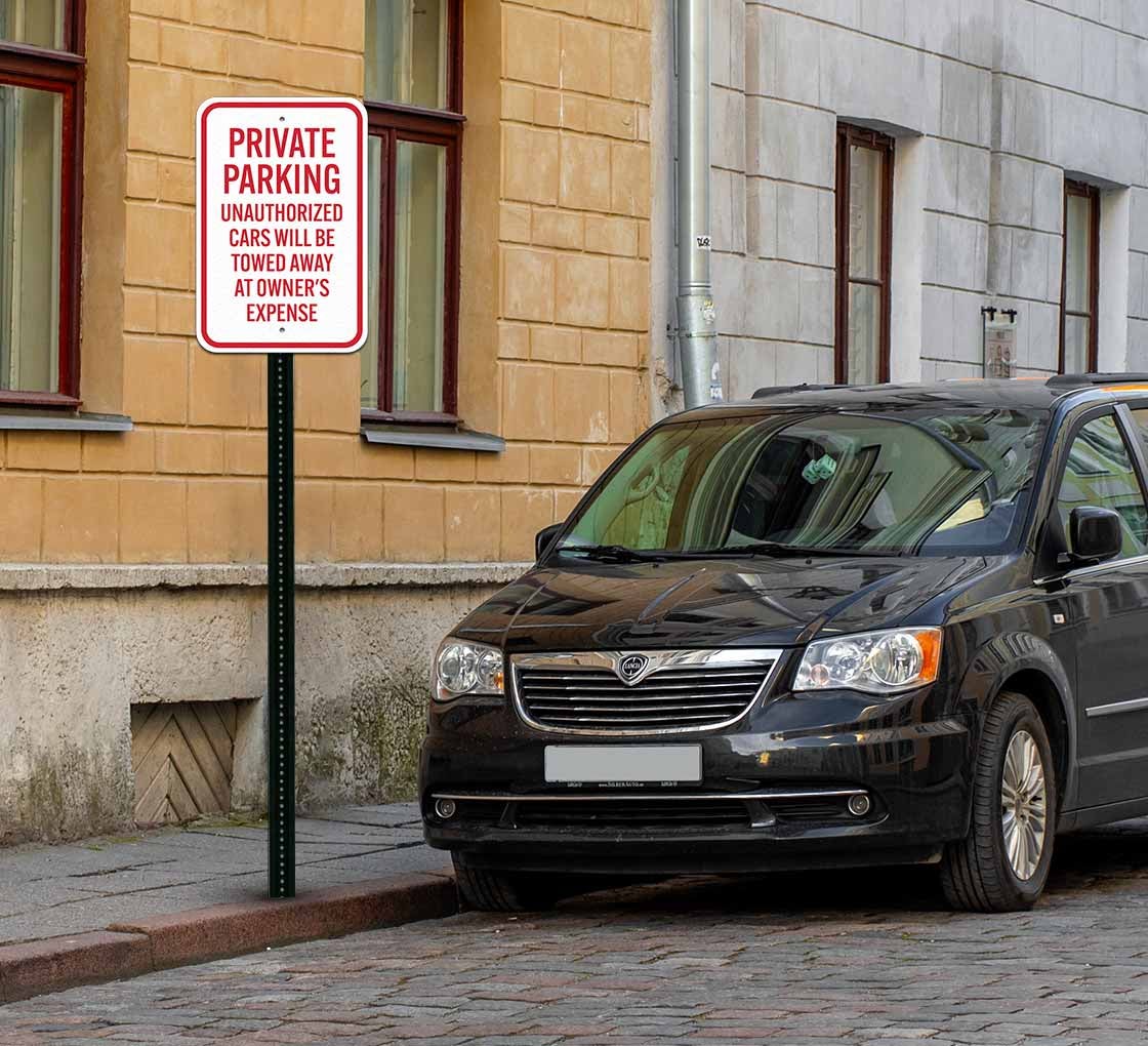 Unauthorized Cars Will Be Towed Aluminum Sign (Non Reflective)