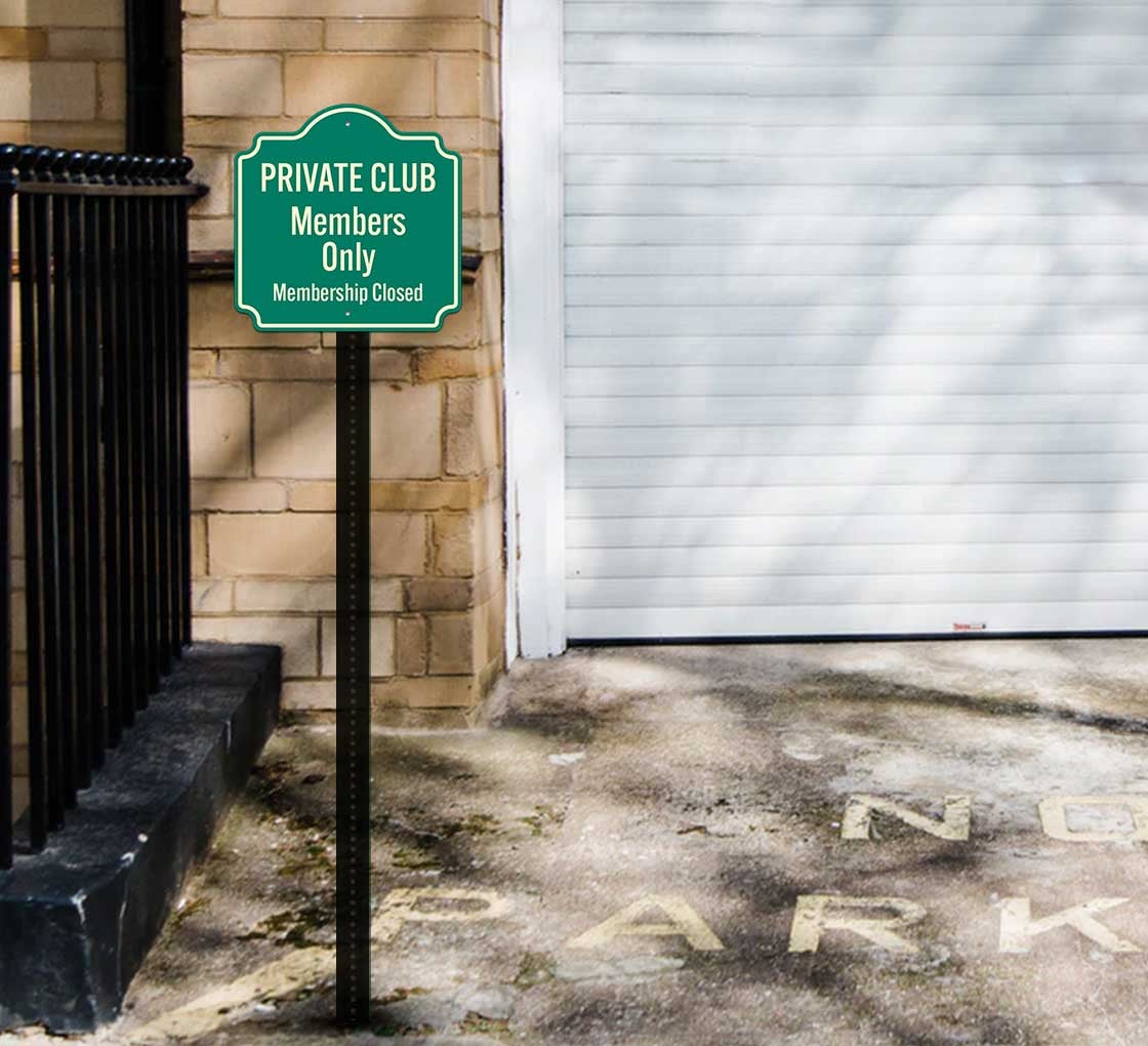 Private Club Members Only Aluminum Sign (Non Reflective)