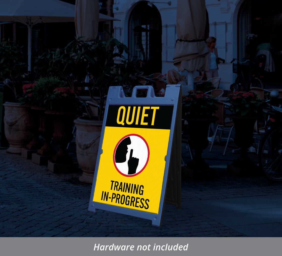 Shop for Quiet, Training In Progress Corflute Sign (Reflective) | BannerBuzz, image size:1120x1020