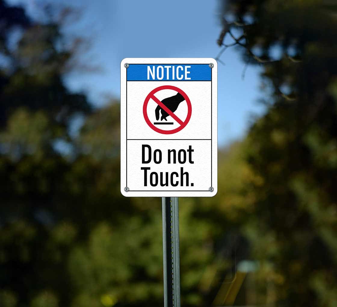ANSI Do Not Touch Aluminum Sign (Non Reflective)