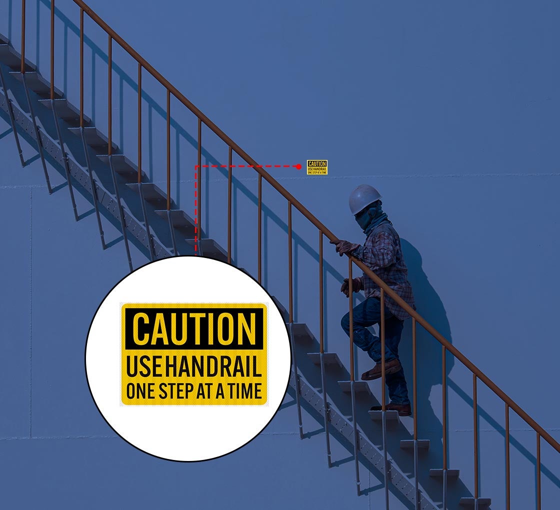 Use Handrail One Step At A Time Decal (EGR Reflective)