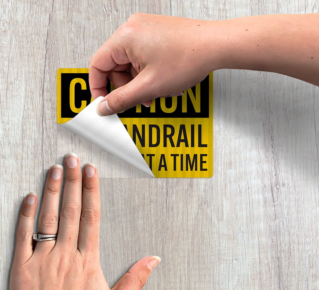 Use Handrail One Step At A Time Decal (EGR Reflective)