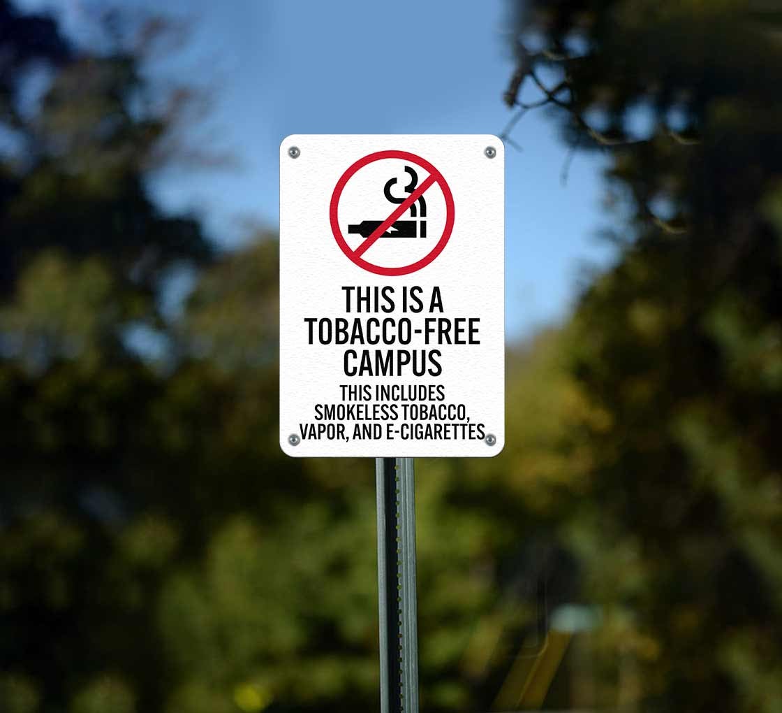 tobacco free catalog This Is A Tobacco Free Campus Aluminum Sign (Non Reflective)