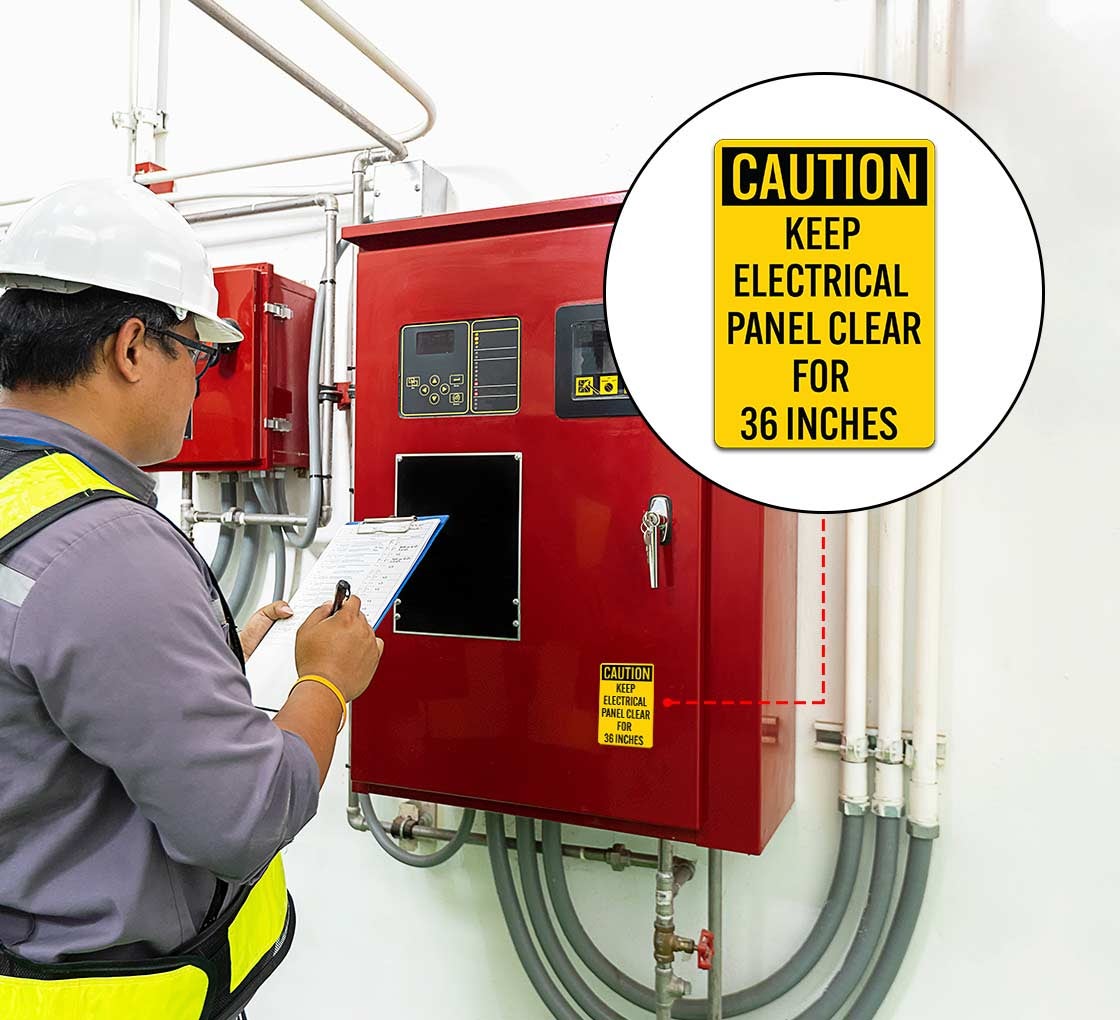Keep Electrical Panel Clear Decal (Non Reflective)