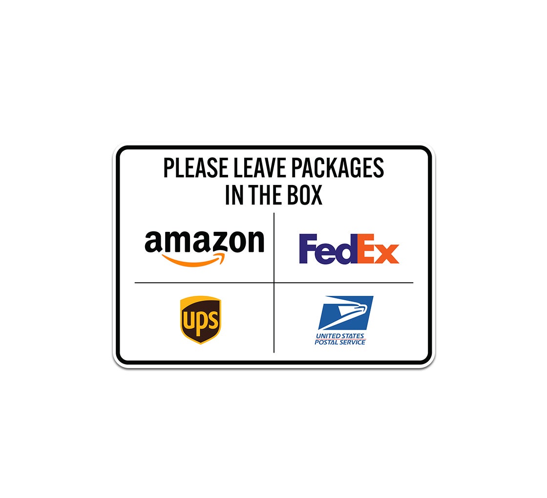 TAKULA 25 * 18CM Parcel Box Sign,Please Leave Parcels in Parcel Box Sign, Parcel Signage with Adhesive Backing,For Mailboxes or Any Outdoor Delivery Location-No More Lost Parcels